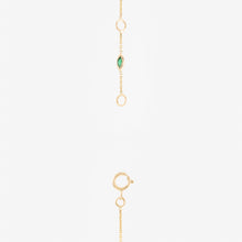 Load image into Gallery viewer, Georgia collier 1 rose, 18k recyled gold, pink sapphires, emerald, yellow sapphire, fermoir
