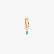 Charger l&#39;image dans la visionneuse de la galerie, Mini boucle d&#39;oreilles piercing turquoise Or 18 carats Sophie d&#39;Agon Face
