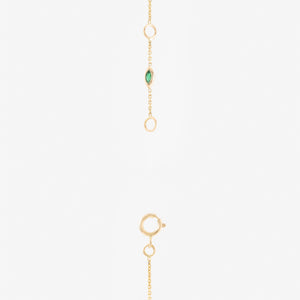 Georgia collier 1 rose, 18k recyled gold, pink sapphires, emerald, yellow sapphire, fermoir