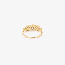 Load image into Gallery viewer, Nymphéa bague 3 diamant or jaune, diamants blancs, Dos
