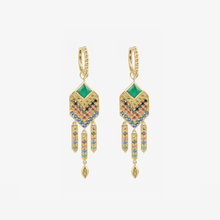 Load image into Gallery viewer, Ani Boucles d&#39;oreilles 2 Verte Face
