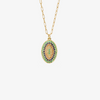 Collier Ani 2 Vert en or 18k avec émeraude, saphir bleu, jaune, cognac face