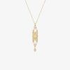 Ava collier 1 diamant, or jaune et diamants blancs, face