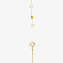 Load image into Gallery viewer, Collier Gaia 1 Givre en or 18k avec saphir bleu, jaune et diamants salt &amp; pepper fermoir
