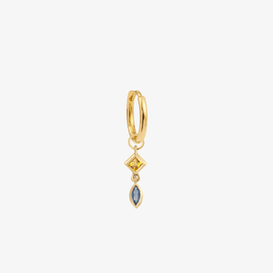 Mini boucle d'oreilles piercing saphir jaune saphir bleu Or 18 carats Sophie d'Agon Face
