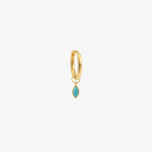 Load image into Gallery viewer, Mini boucle d&#39;oreilles piercing turquoise Or 18 carats Sophie d&#39;Agon Face
