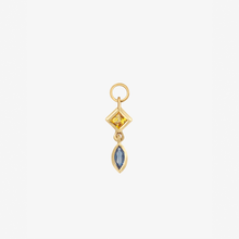 Load image into Gallery viewer, Charm piercing saphir jaune saphir bleu Or 18 carats Sophie d&#39;Agon Face
