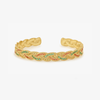 bracelet jonc en or tressé emeraude vert saphirs jaunes Sophie d'Agon face