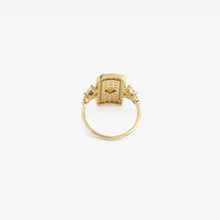 Load image into Gallery viewer, Ava bague 1 diamant or jaune, diamants blancs, dos
