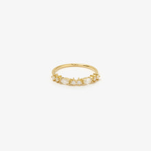 Load image into Gallery viewer, Gaia bague 2 diamant or jaune 18K, diamants blancs, face
