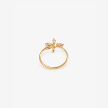 Load image into Gallery viewer, Georgia ring 2 Pink, with 18k recycled gold, pink sapphires, emeralds and yellow sapphire, dos
