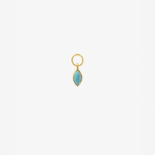 Load image into Gallery viewer, Charm piercing Turquoise Or 18 carats Sophie d&#39;Agon face
